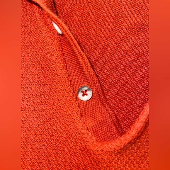 Zara Orange Red Pique Knit Short Sleeve Polo Shirt | Men’s Size Medium - Picture 5 of 5